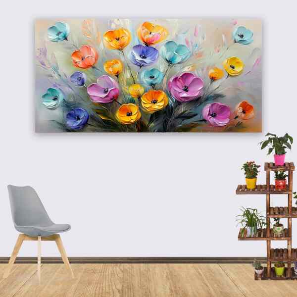 Colorfull Flowers Kanvas Tablo - 1