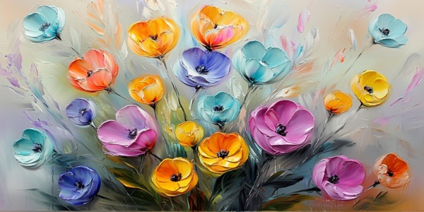 Colorfull Flowers Kanvas Tablo - 2