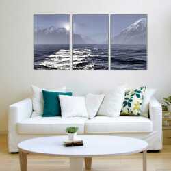 Dağlar ve Denizler Parçalı Kanvas Tablo - 