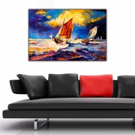 Dalgalar ve Yelkenli Tablosu - 