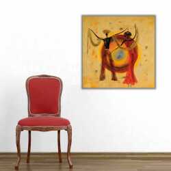 Dans Eden Çift Etnik Kanvas Tablo - 