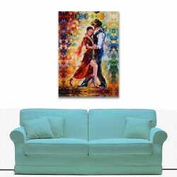 Dans Eden Çift Yağlı Boya Kanvas Tablo - 