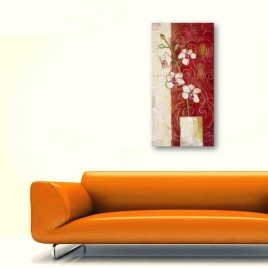 Dekoratif Çiçek Tablosu Dikey - 
