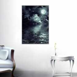 Denizde Dolunay Kanvas Tablo 1 - 