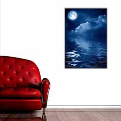 Denizde Dolunay Kanvas Tablo - 