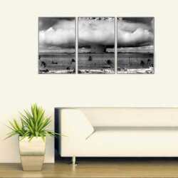 Denize Atılan Atom Bombası Etkisi Parçalı Kanvas Tablo - 