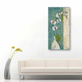 Dikey Dekoratif Çiçek Tablosu - 