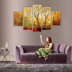 Doğaçlama Soyut Ağaçlar Kanvas Tablo - 