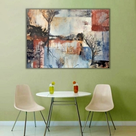 Doğaçlama Yağlı Boya Manzara Kanvas Tablo - 