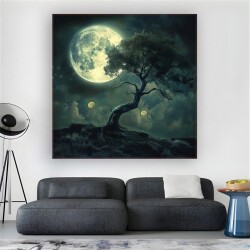 Dolunay Gecesi Kanvas Tablo - 