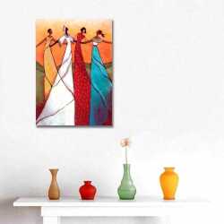 Dört Renk Dört Kadın Kanvas Tablo - 