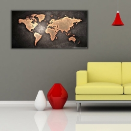 Dünya Haritası Panoramik Kanvas Tablo 1 - 