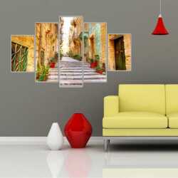 Ege Evleri ve Sokaklar Kanvas Tablo - 