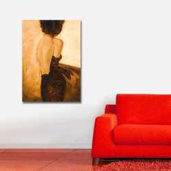 Elbise ve Kadın Kanvas Tablo - 