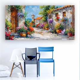 Eski Evler ve Sokaklar Kanvas Tablo - 