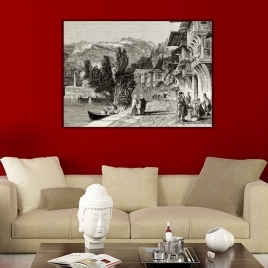 Eski İstanbul Gravür Kanvas Tablo - 