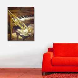 Eski Piyano Kanvas Tablo - 