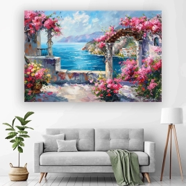 Eski Sahil Kasabası Kanvas Tablo - 