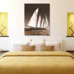 Eski Tip Yelkenli Kanvas Tablo - 