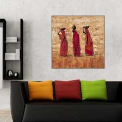 Eşya Taşıyan Afrikalı Kadınlar Etnik Kanvas Tablo 1 - 
