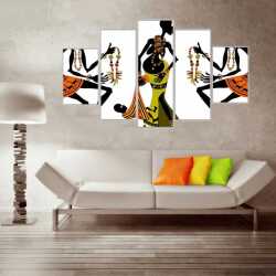Etnik Afrika Dansçıları Kanvas Tablo - 