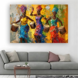 Etnik Afrika Kadınları Kanvas Tablo - 