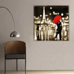 Eyfel Kulesi Önünde Aşk Kanvas Tablo - 