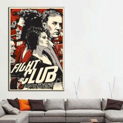 Fight Clup Afiş Kanvas Tablo - 