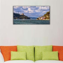 FSM Köprüsü ve Boğaz Manzarası Panoramik Kanvas Tablo - 