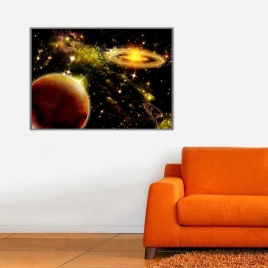 Galaksiler ve Gezegenler Kanvas Tablo - 