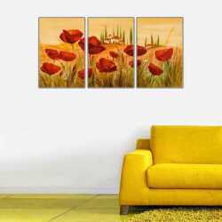 Gelincik Bahçesi Parçalı Kanvas Tablo - 