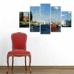 Göl Kasabası Kanvas Tablo - 