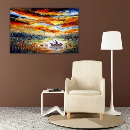 Gölde Balık Tutan Adam Tablosu - 