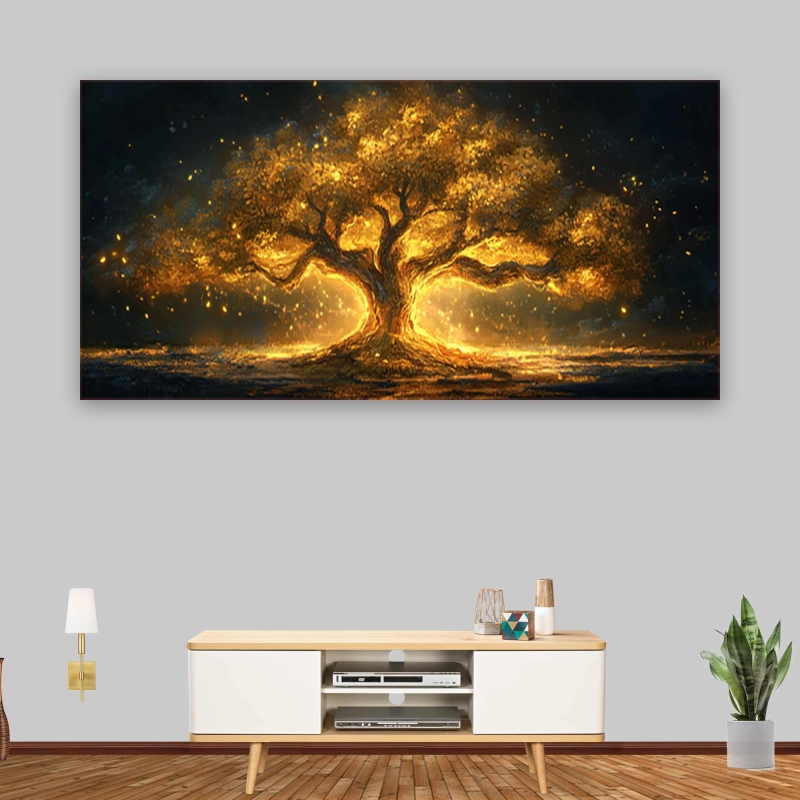 Golden Wood Kanvas Tablo - 1