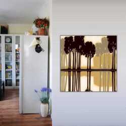 Göle Düşen Ağaç Yansımaları Kanvas Tablo 1 - 