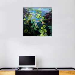 Göle Düşen Yapraklar Kanvas Tablo - 