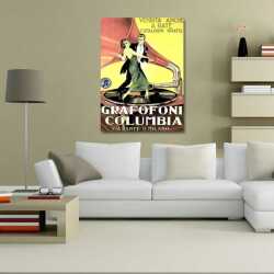 Grafofoni Columbia Retro Kanvas Tablo - 
