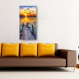 Denizde Günbatımı ve Kuşlar Tablo - 