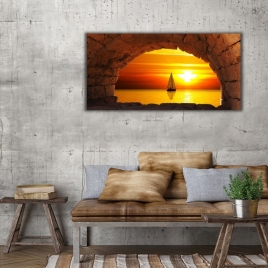 Gün Batımı Panoramik Kanvas Tablo - 