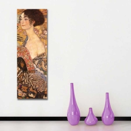 Gustav Klimt Yelpazeli Kadın 1917 Panoramik Tablo - 