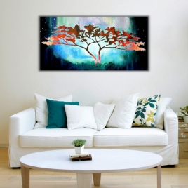 Hayat Ağacı Panoramik Kanvas Tablo - 
