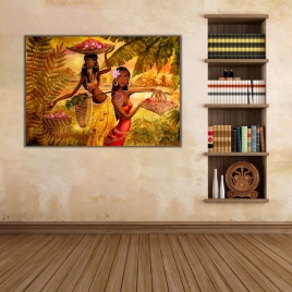 Hindistanlı Kadınlar Kanvas Tablo - 