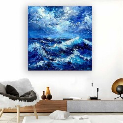 Hırçın Dalgalar Kanvas Tablo - 