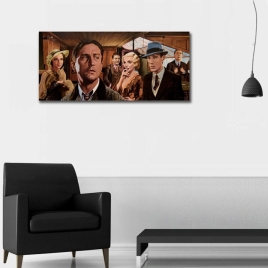 Holywood Ünlüler Yatay Panoramik Kanvas Tablo 1 - 