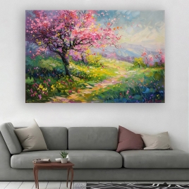 İlkbahar Manzarası Kanvas Tablo - 