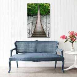 Irmak Üzerindeki Asma Köprü Kanvas Tablo - 