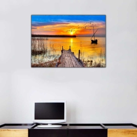 İskelede Gün Batımı Tablosu - 