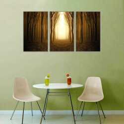 Issız Orman Parçalı Kanvas Tablo - 