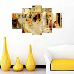 İstanbulda Pazar Yeri Yağlı Boya Kanvas Tablo - 