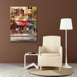 Italya'da Coffee Mid Kanvas Tablo - 